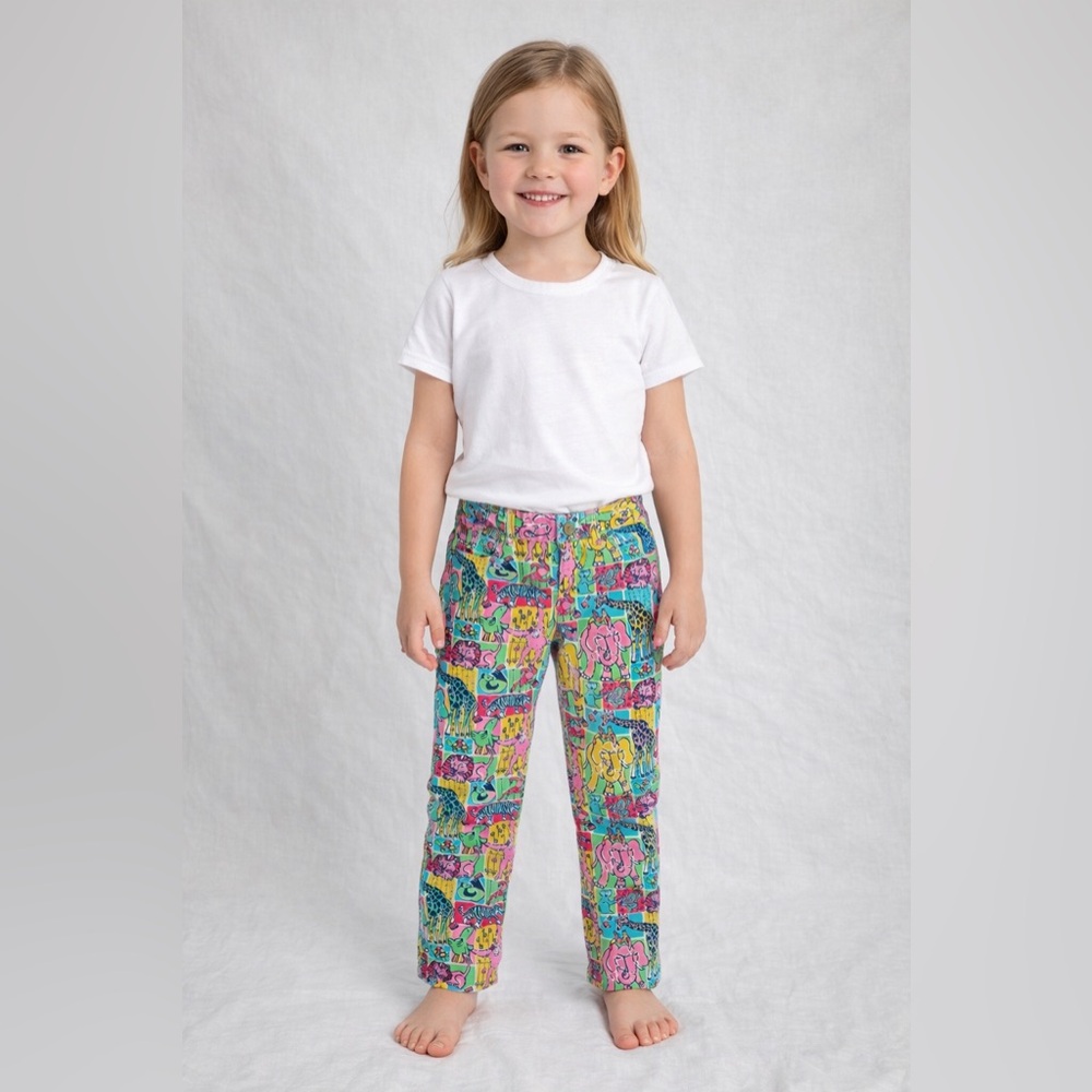 LILLY PULITZER Girls Size 5 Zoo Animal Pants Toddler Vintage 2011